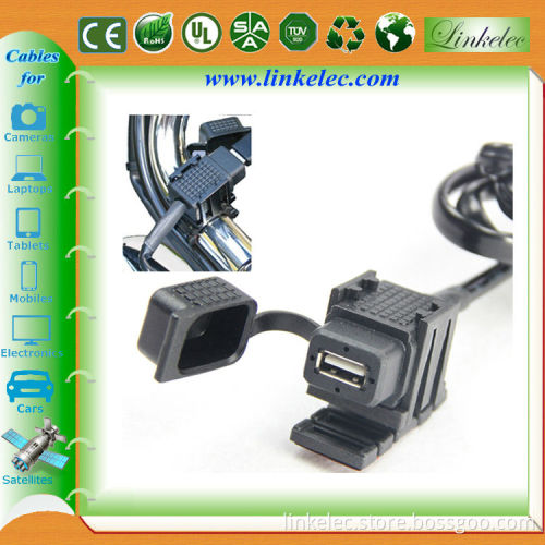 waterproof motorcycle car cigarette lighter usb mp3 player cable adapter